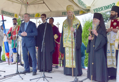 6 May 2019 The Chairman of the Committee on the Diaspora and Serbs in the Region Miodrag Linta at the celebration of the monastery of Djurdjevi Stupovi patron saint day